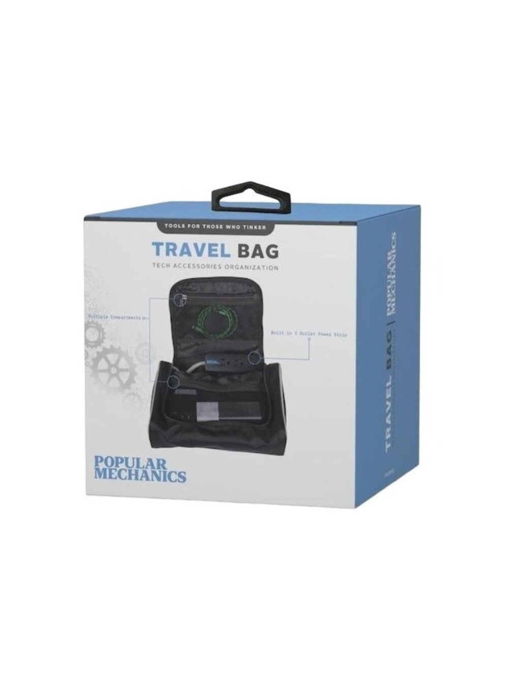 Popular Mechanics Tech Travel Bag Organizer 3 Outlet Power Strip Electronics Cas
